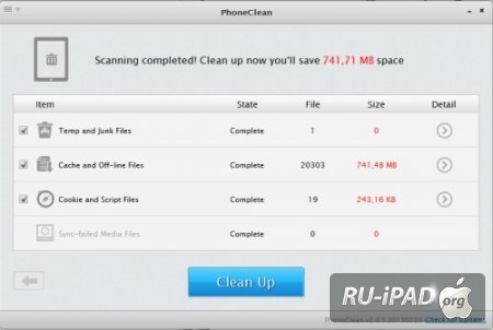 Phone Clean:    iPhone, iPod Touch  iPad   PC/Mac